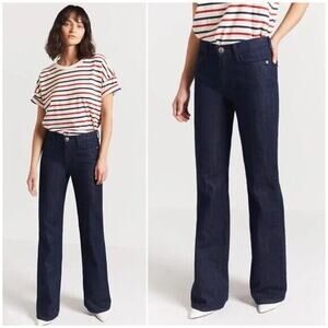 Current Elliott Jarvis Bootcut Jeans Wide Leg Rinse Dark Wash High Rise Waist 27